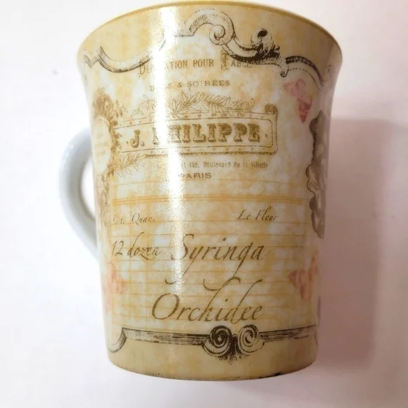 Deauville by Ambiance Floral Ceramic Beverage Cup 12oz - Picture 4 of 7